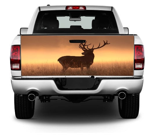Buck With Big Rack Tailgate Wrap Vinyl Graphic Decal Sticker