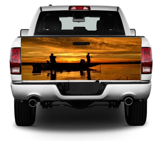 Fishing On A Calm Lake Tailgate Wrap Vinyl Graphic Decal Sticker